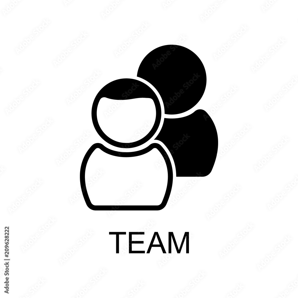 Poster team icon. element of software development signs with name for mobile concept and web apps. detailed