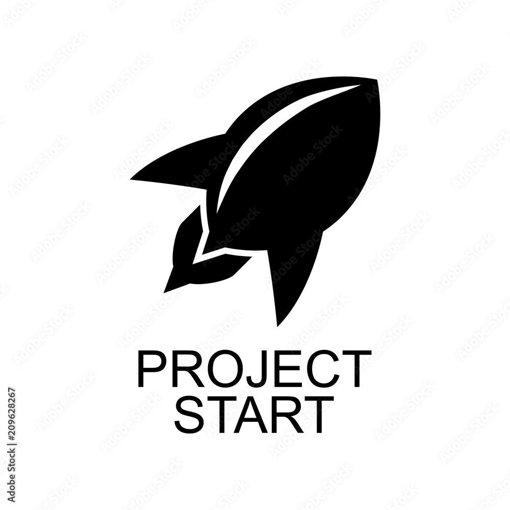 Poster project start icon. element of software development signs with name for mobile concept and web apps.