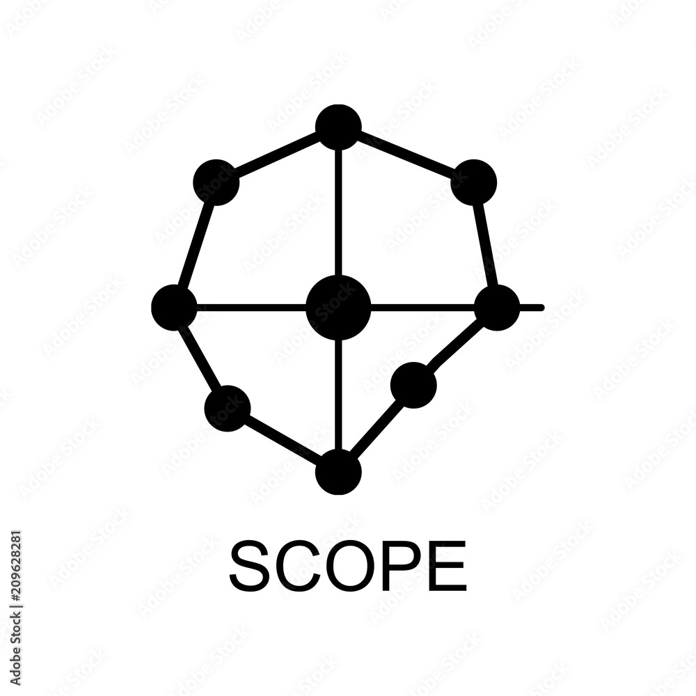Poster scope sign icon. element of software development signs with name for mobile concept and web apps. de