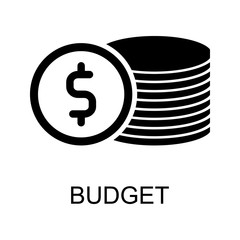 budget sign icon. Element of Software development signs with name for mobile concept and web apps. Detailed budget sign icon can be used for web and mobile