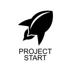 project start icon. Element of Software development signs with name for mobile concept and web apps. Detailed project start icon can be used for web and mobile