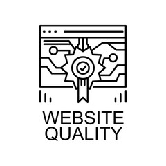website quality icon. Element of web development signs with name for mobile concept and web apps. Detailed website quality icon can be used for web and mobile