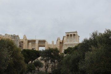 Fototapeta na wymiar Vista de la acrópolis griega 