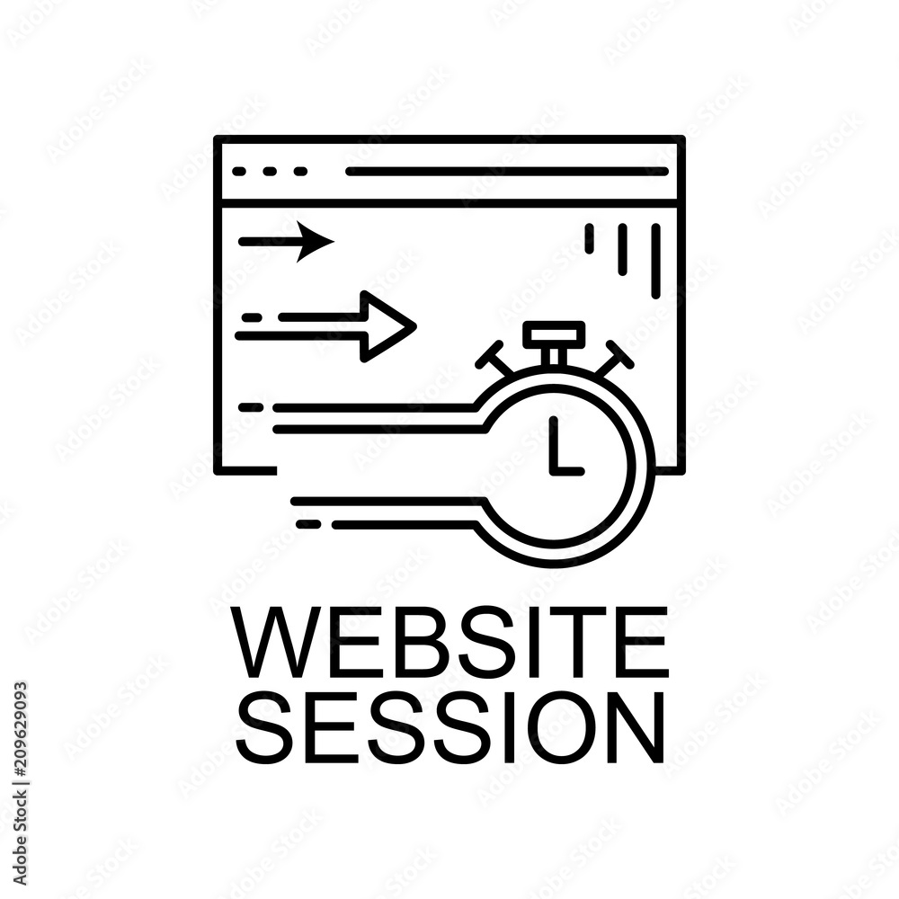 Poster website session icon. element of web development signs with name for mobile concept and web apps. de