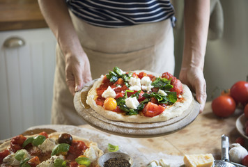Homemade pizza food photography recipe idea