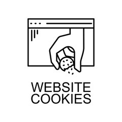 website cookies icon. Element of web development signs with name for mobile concept and web apps. Detailed website cookies icon can be used for web and mobile