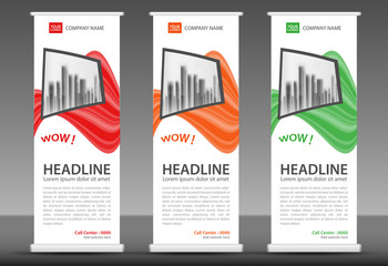Roll up banner template vector, stand, pull up, display, flag-banner, business template, vertical layout, poster, flyer design, printing media, advertisment, web banner design