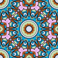 Decorative floral ornament. seamless pattern. vector illustration. Tribal Ethnic Arabic, Indian, motif. for interior design, wallpaper