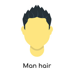 Man hair icon vector sign and symbol isolated on white background, Man hair logo concept