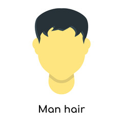 Man hair icon vector sign and symbol isolated on white background, Man hair logo concept