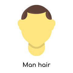 Man hair icon vector sign and symbol isolated on white background, Man hair logo concept