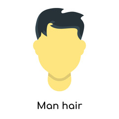 Man hair icon vector sign and symbol isolated on white background, Man hair logo concept