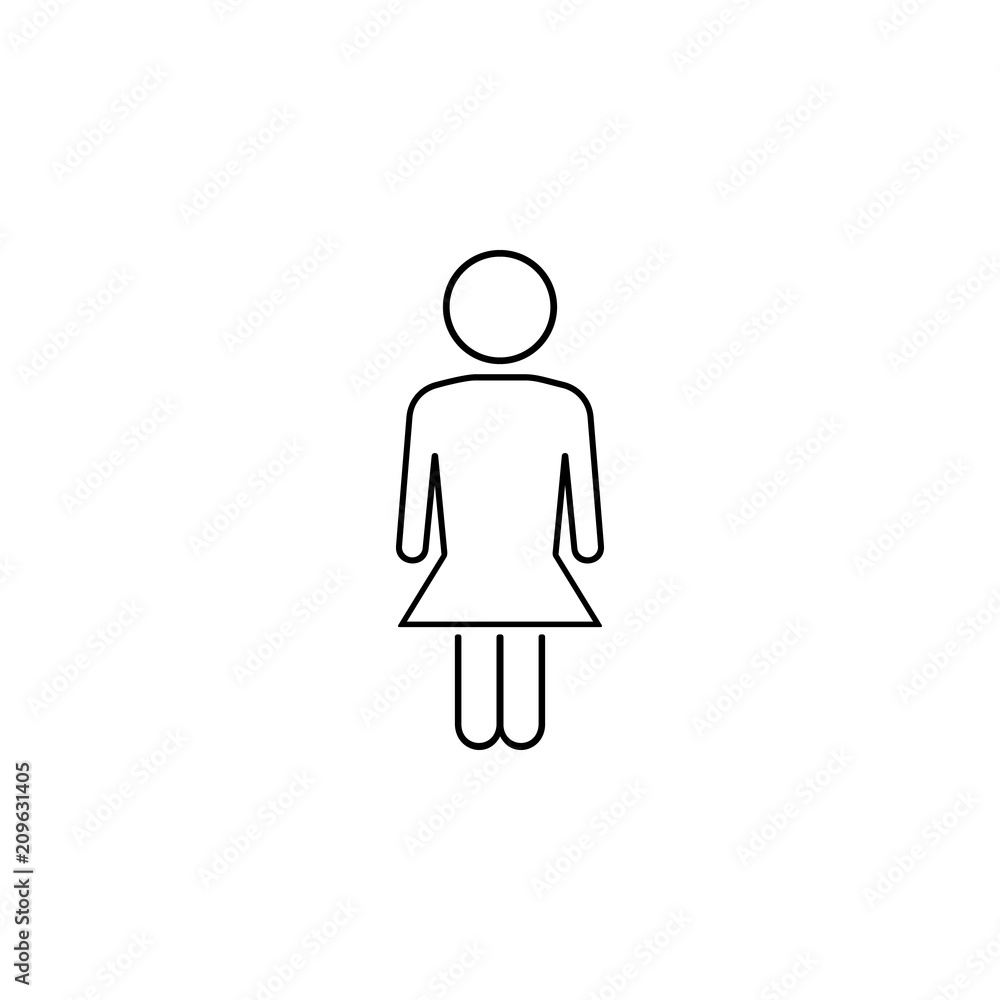 Poster girl icon. element of business icon for mobile concept and web apps. thin line girl icon can be used