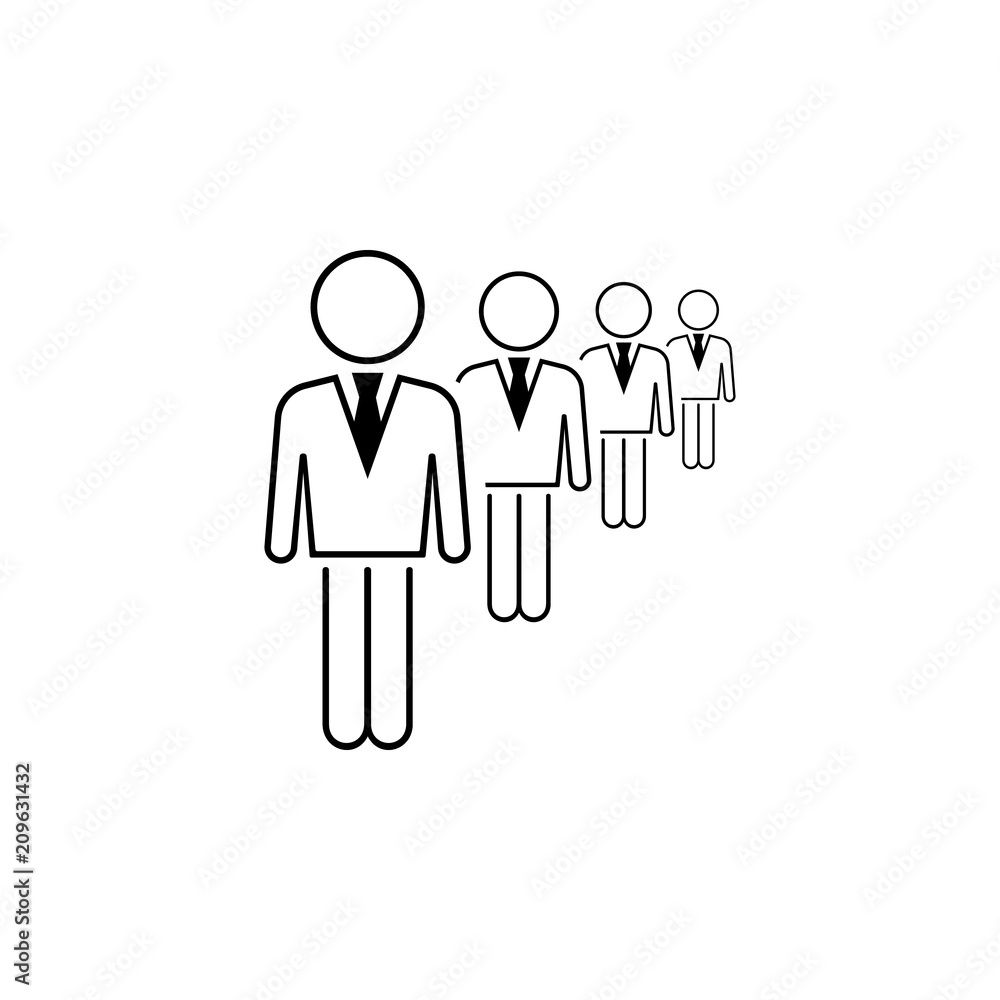 Poster business people in a row icon. element of business icon for mobile concept and web apps. thin line b