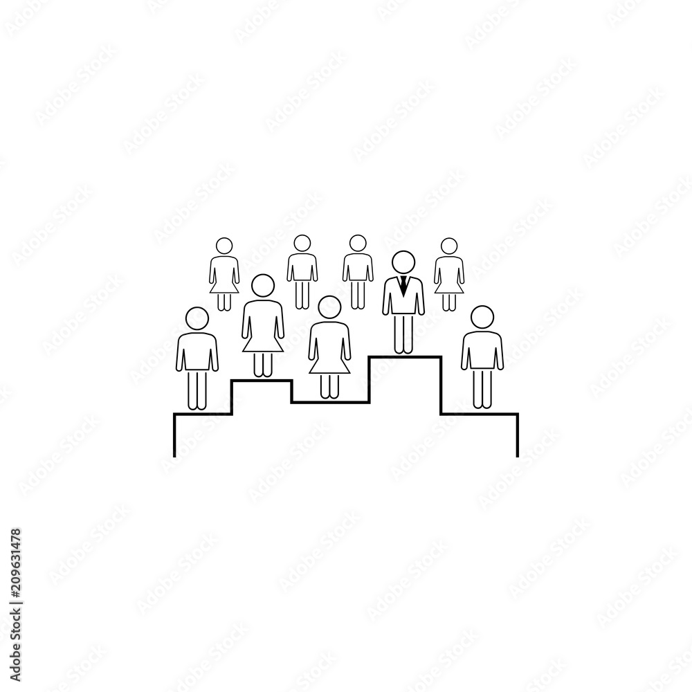 Poster search for the right employee icon. element of business icon for mobile concept and web apps. thin l