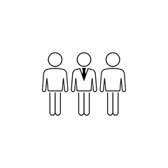 relationship of business person with customers icon. Element of business icon for mobile concept and web apps. Thin line business person with customers icon can be used for web