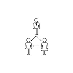 relationship of business person with customers icon. Element of business icon for mobile concept and web apps. Thin line relationship of business person icon can be used for web