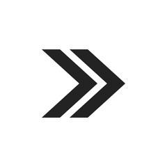 Double right arrow icon vector