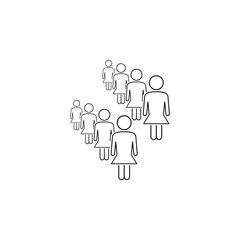 girls icon. Element of business icon for mobile concept and web apps. Thin line girls icon can be used for web and mobile