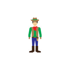 cowboy cartoon illustration. Element of profession cartoon icon for mobile concept and web apps. Colored cowboy flat illustration can be used for web and mobile. Premium icon