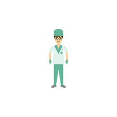 surgeon cartoon illustration. Element of profession cartoon icon for mobile concept and web apps. Colored surgeon flat illustration can be used for web and mobile. Premium icon