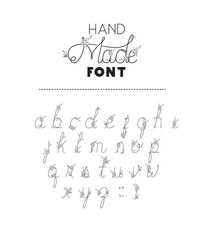 hand made font alphabet vector illustration design
