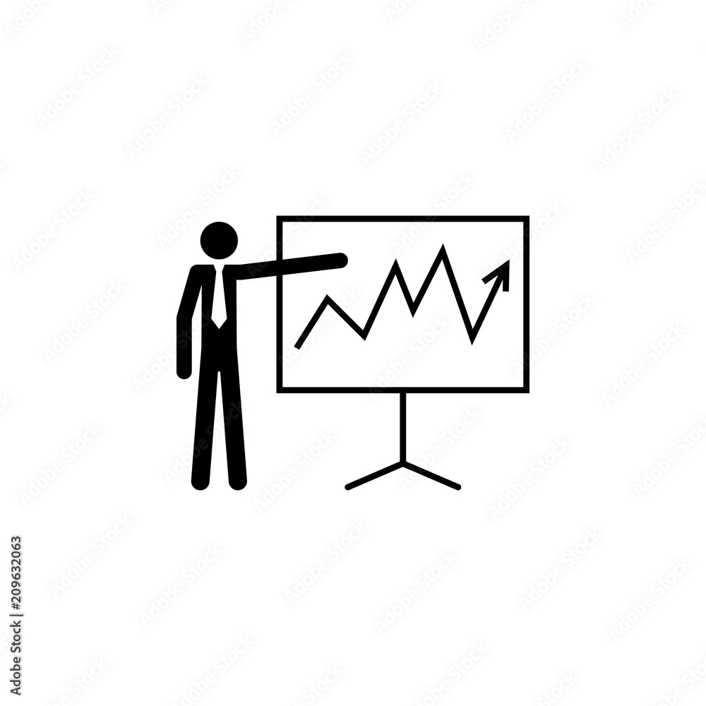 Poster present indicators icon. element of people at work icon for mobile concept and web apps. detailed pr