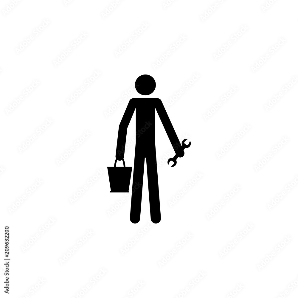 Poster plumber icon. element of people at work icon for mobile concept and web apps. detailed plumber icon 