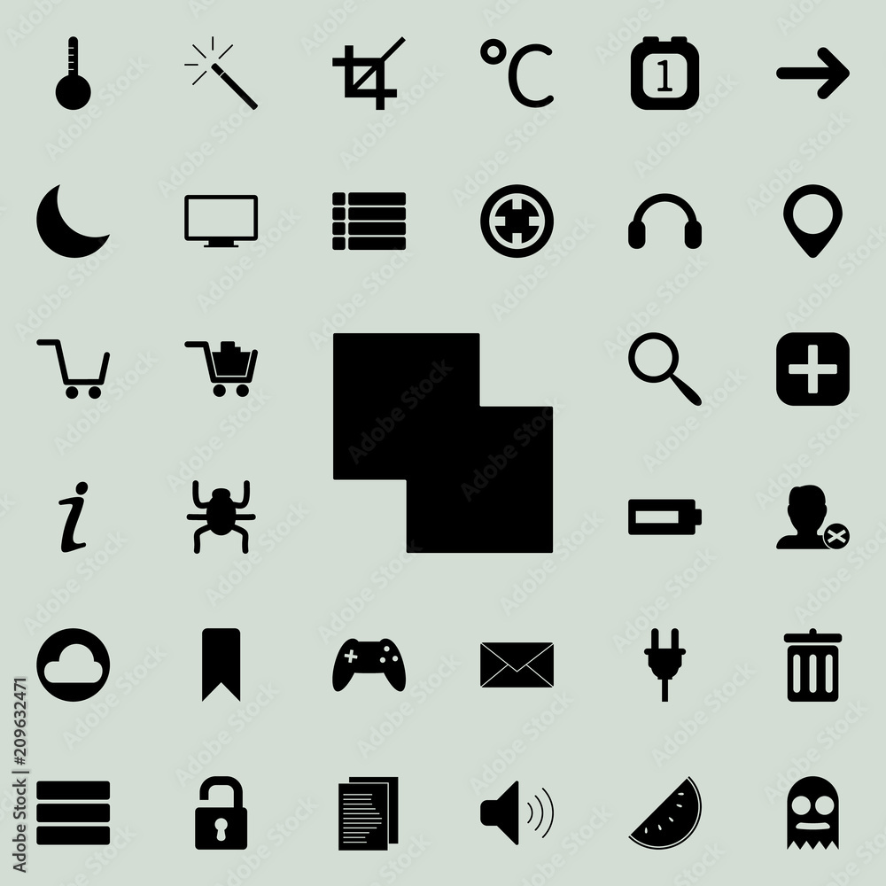 Poster two squares of intersecting icon. detailed set of minimalistic icons. premium graphic design. one of