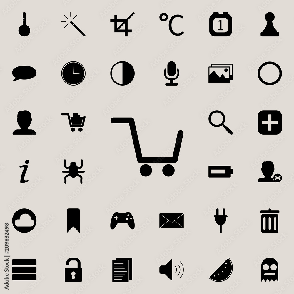 Poster empty cart in the store icon. detailed set of minimalistic icons. premium graphic design. one of the