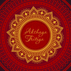 Indian Religious Festival Akshaya Tritiya Background Template Design with Floral Ornament - Akshaya Tritiya Background Design