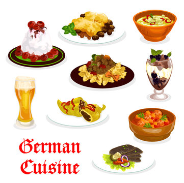 German cuisine traditional food for lunch icon