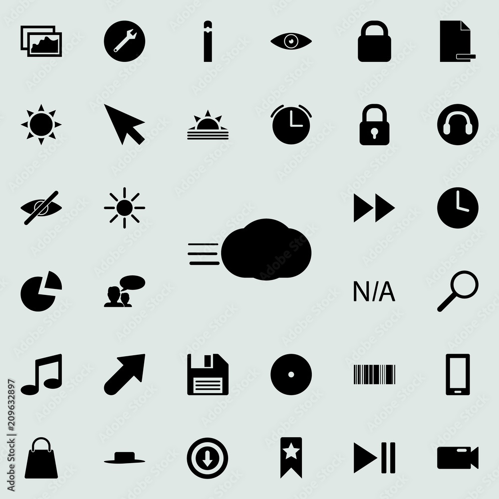 Poster a cloud with a wind icon. detailed set of minimalistic icons. premium graphic design. one of the col