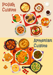 Polish and Armenian cuisine dinner menu icon