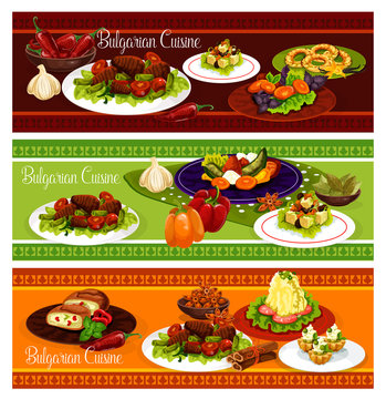 Bulgarian cuisine restaurant banner of lunch menu