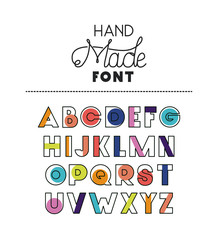 hand made font alphabet vector illustration design