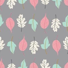 vector leaf stripe gray seamless repeat pattern