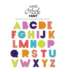 hand made font alphabet vector illustration design