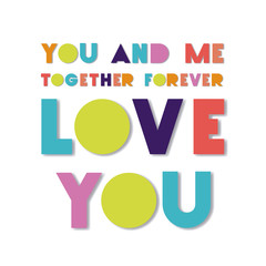 love message with hand made font vector illustration design