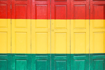 Colorful foldable wooden door