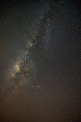 milky way galaxy and space dust in the universe, Long exposure photograph, with grain.