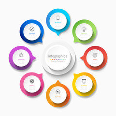 Infographic design elements for your business data with 8 options, parts, steps, timelines or processes. Vector Illustration.