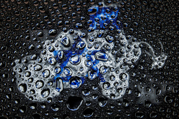 National flag of  Israel with drops