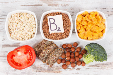 Nutritious ingredients containing vitamin B2, natural minerals and fiber, healthy nutrition