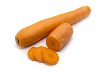 Image of fresh carrot slice isolated on white background. Vegetables. Food.