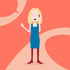 teen girl character happy phone call female template for design work and animation on red background full length flat person vector illustration