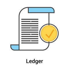 Ledger icon vector sign and symbol isolated on white background, Ledger logo concept
