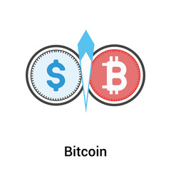 Bitcoin icon vector sign and symbol isolated on white background, Bitcoin logo concept