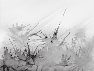 Watercolor engraving texture with splashes and divorces. Vector etching background for your creativity