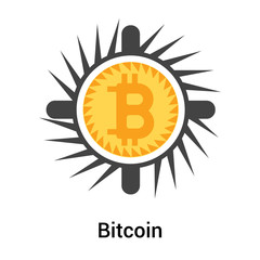 Bitcoin icon vector sign and symbol isolated on white background, Bitcoin logo concept